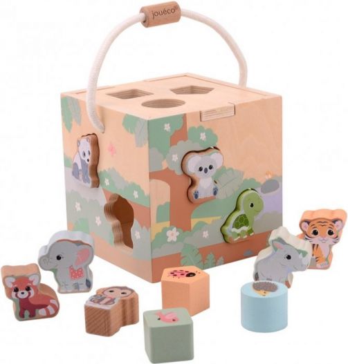 Jouéco The Wildies Family dřevěná vkládačka Kostka 12m+