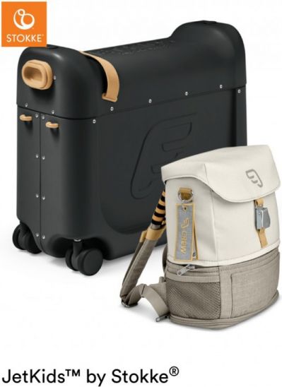 Stokke Cestovní set JetKids™ - Black/White (zavazadlo+batoh) - obrázek 1