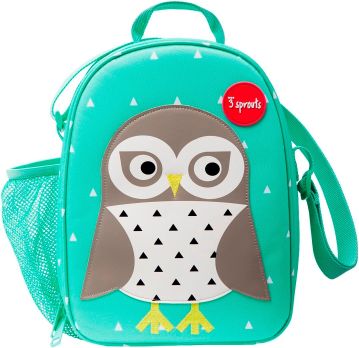 3 SPROUTS Taška na svačinu Owl White Green