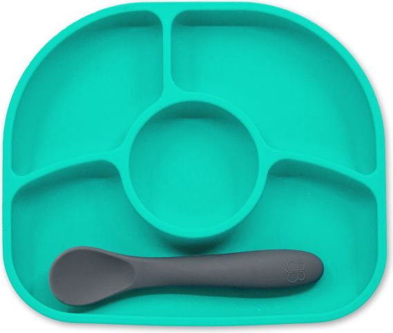 BBLÜV Yümi Silikonový talířek a lžička Aqua - obrázek 1