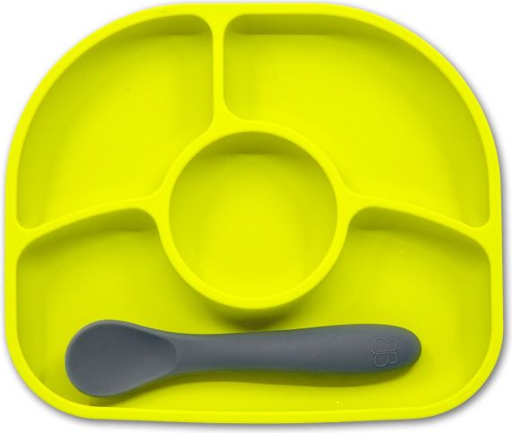 BBLÜV Yümi Silikonový talířek a lžička Lime - obrázek 1