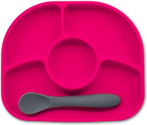 BBLÜV Yümi Silikonový talířek a lžička Pink - obrázek 1