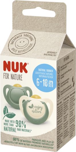 NUK Dudlík FOR NATURE 6-18m,přírodní kaučuk,  2 kusy - obrázek 1