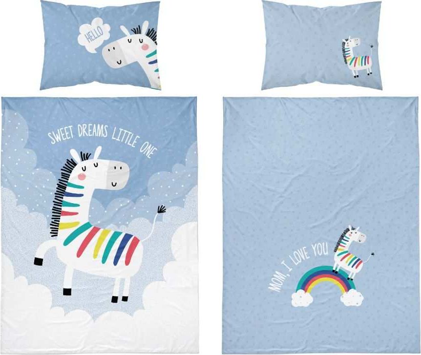 POVLEČENÍ DO POSTÝLKY ZEBRA MODRÁ - obrázek 2