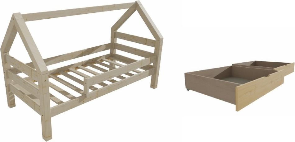 DĚTSKÁ POSTEL DOMEČEK SE ZÁBRANOU SE ŠUPLÍKY