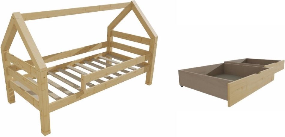 DĚTSKÁ POSTEL DOMEČEK SE ZÁBRANOU SE ŠUPLÍKY - obrázek 1