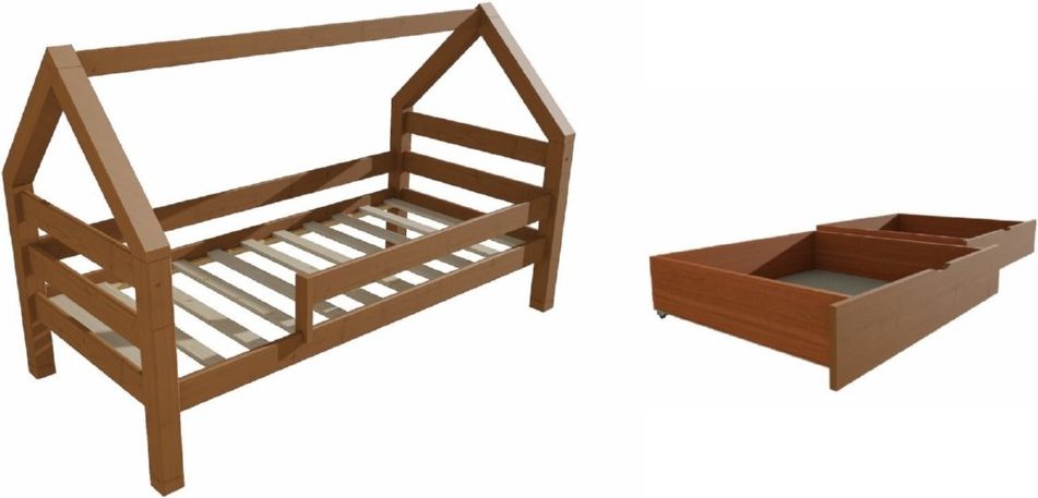 DĚTSKÁ POSTEL DOMEČEK SE ZÁBRANOU SE ŠUPLÍKY - obrázek 1