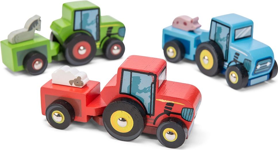 Le Toy Van barevný traktor 1ks červená - obrázek 3