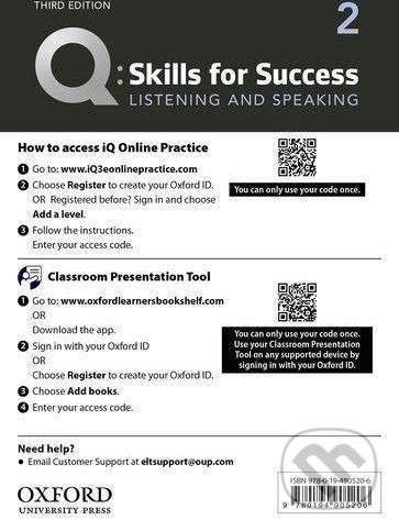 Q: Skills for Success: Listening and Speaking 2 - Teacher´s Access Card, 3rd - Margaret Brooks - obrázek 1