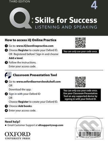 Q: Skills for Success: Listening and Speaking 4 - Teacher´s Access Card, 3rd - Robert Freire - obrázek 1