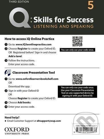 Q: Skills for Success: Listening and Speaking 5 - Teacher´s Access Card, 3rd - Susan Earle-Carlin - obrázek 1