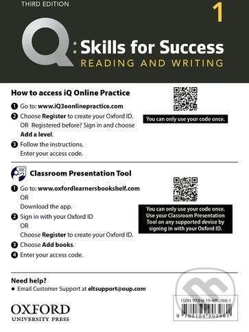 Q: Skills for Success: Reading and Writing 1 - Teacher´s Access Card, 3rd - Sarah Lynn - obrázek 1