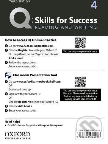 Q: Skills for Success: Reading and Writing 4 - Teacher´s Access Card, 3rd - Debra Daise - obrázek 1