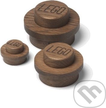 LEGO drevený vešiak na stenu, 3 ks (tmavé drevo) - LEGO - obrázek 1