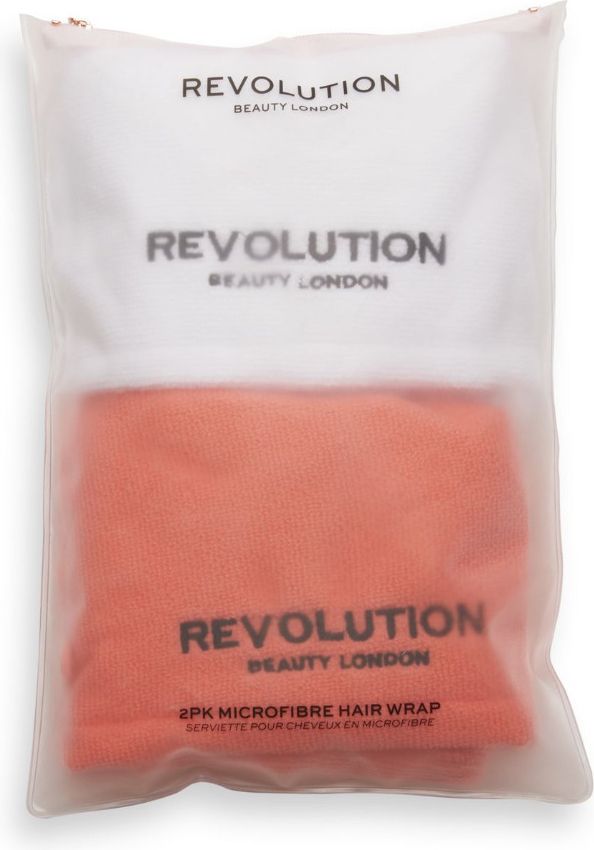 Revolution Haircare Microfibre Hair Wraps ručník na vlasy odstín Coral/White 2 ks - obrázek 4