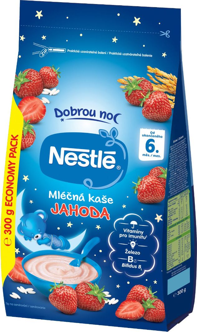 Nestlé Mléčná kaše Dobrou noc jahoda 300 g - obrázek 1