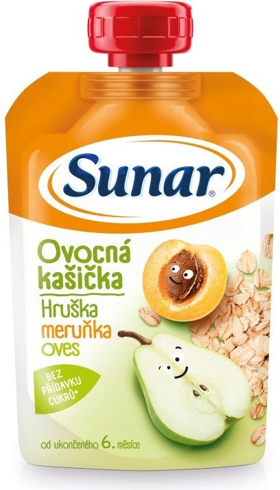 Sunar Ovocná kašička hruška meruňka ovesné vločky 120g - obrázek 1