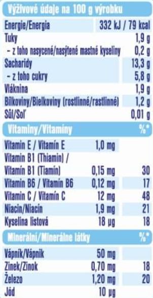 Sunar Ovocná kašička mix ovoce ovesné vločky 120 g - obrázek 2