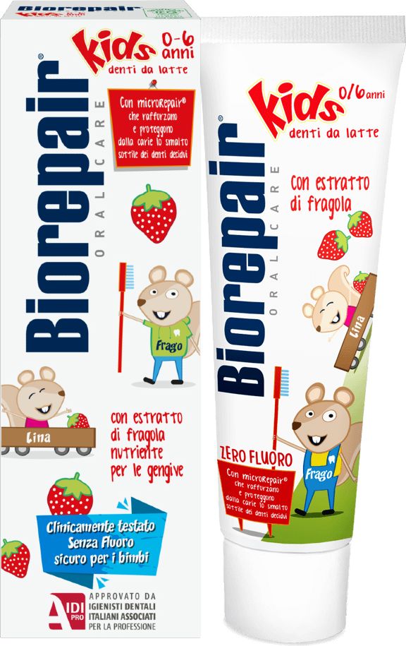 BioRepair Kids 0-6 let jahoda dětská zubní pasta 50 ml - obrázek 2