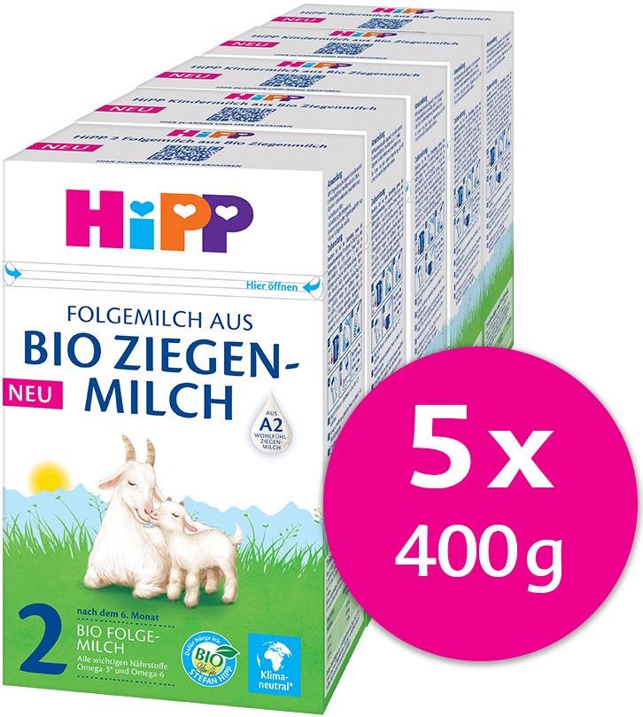 Hipp 2 BIO Kozí mléko 5x400 g - obrázek 3
