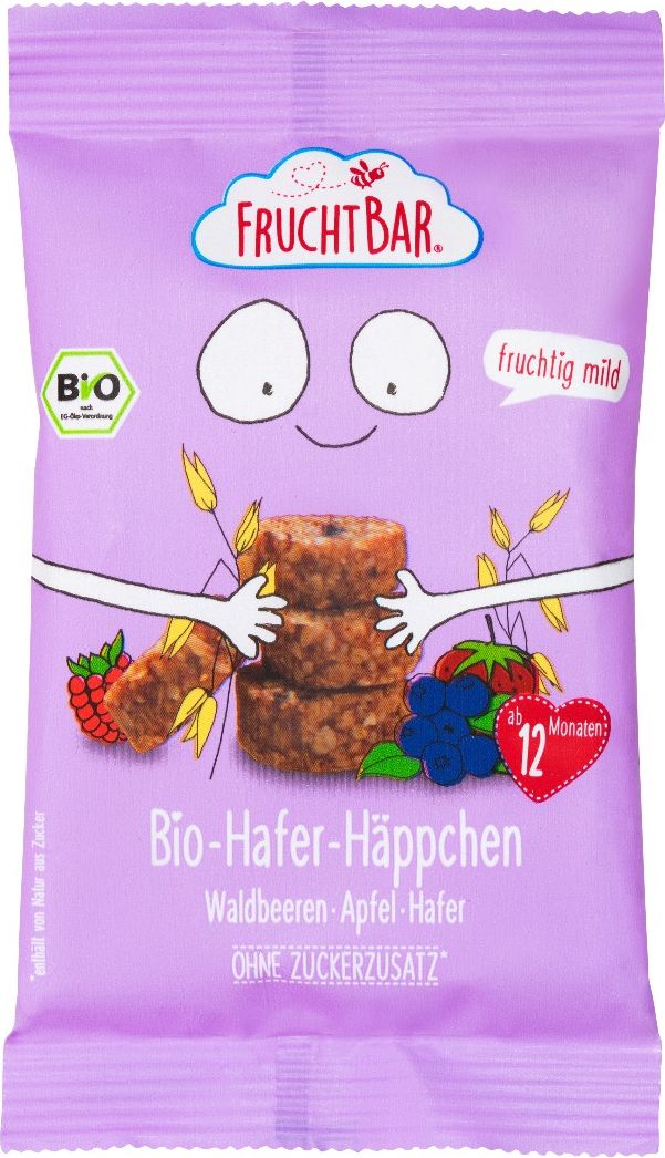 FruchtBar BIO Ovesné kousky s jablkem a lesními plody 40 g - obrázek 1