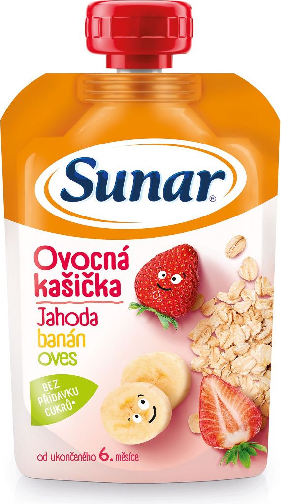 Sunar ovocná kašička Jahoda banán 120g - obrázek 1