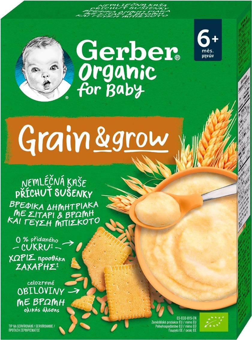 Gerber Organic for Baby Nemléčná kaše s příchutí sušenky 200 g - obrázek 1