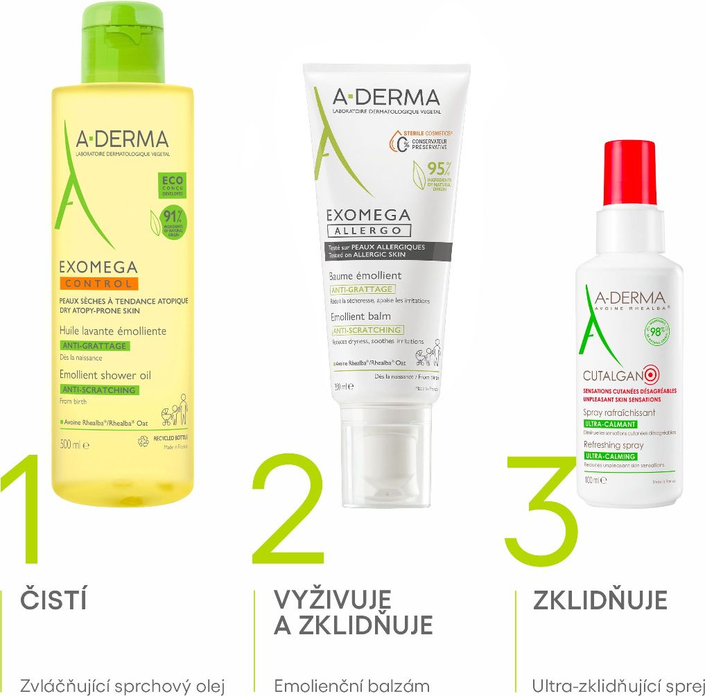 A-Derma Exomega ALLERGO emolienční balzám 200 ml - obrázek 4