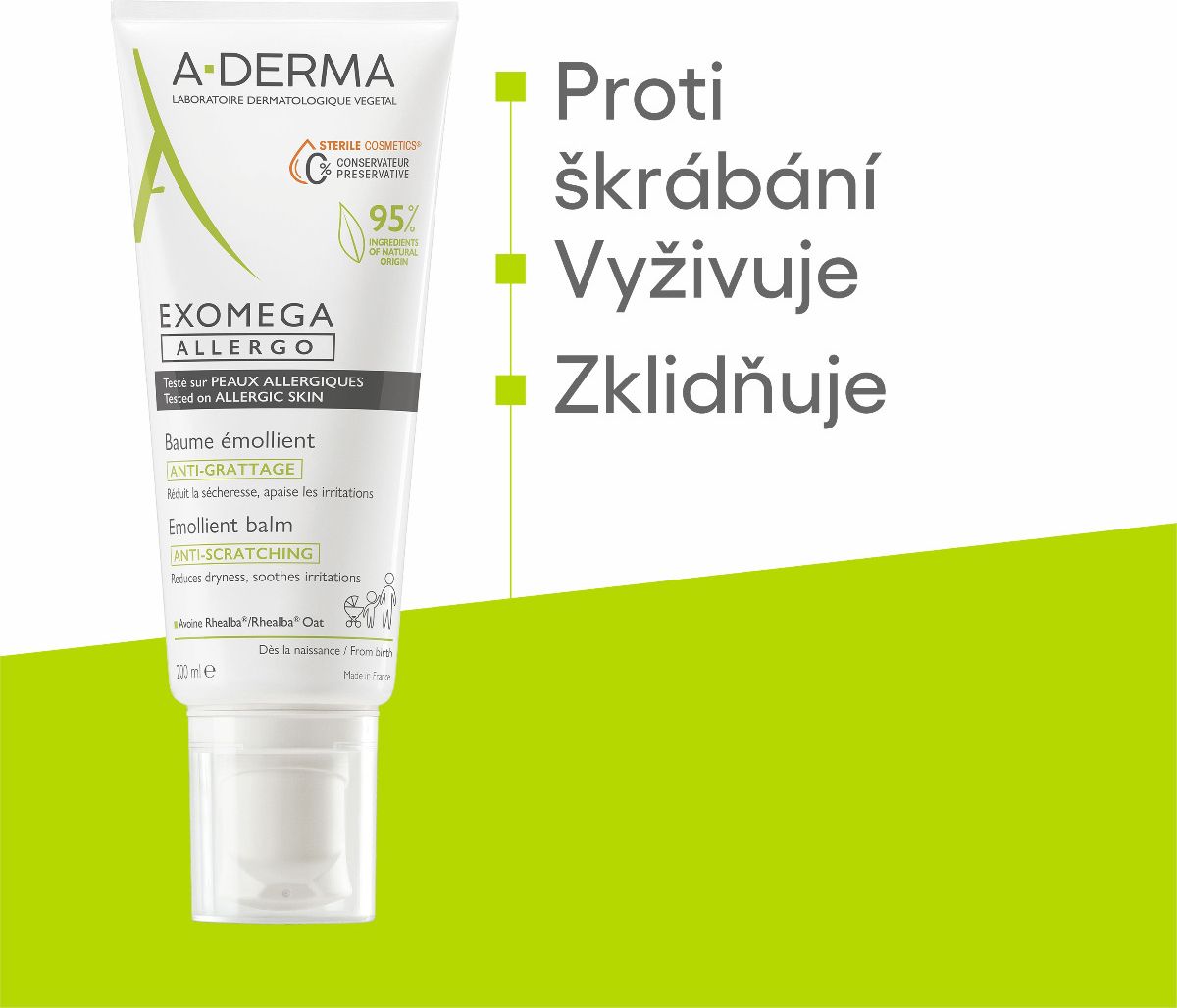 A-Derma Exomega ALLERGO emolienční balzám 200 ml - obrázek 6
