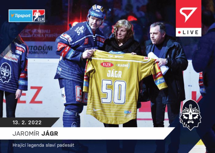 Sportzoo Hokejové karty Tipsport ELH 2021-22 - L-101 Jaromír Jágr - obrázek 1