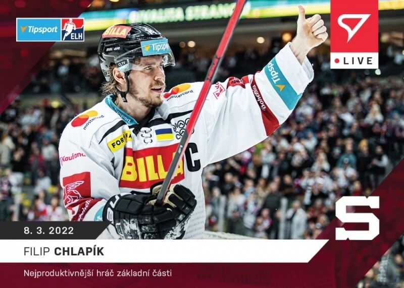 Sportzoo Hokejové live karty Tipsport ELH 2021-22 - L-117 Filip Chlapík - obrázek 1