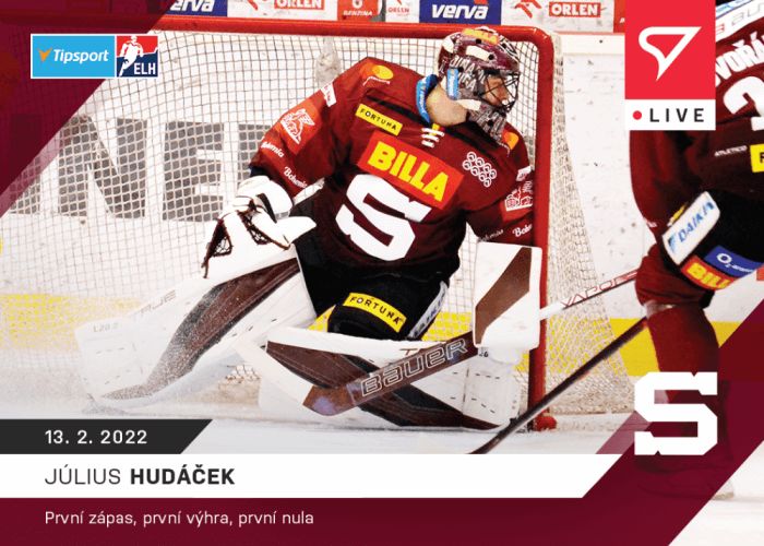Sportzoo Hokejové karty Tipsport ELH 2021-22 - L-100 Július Hudáček - obrázek 1