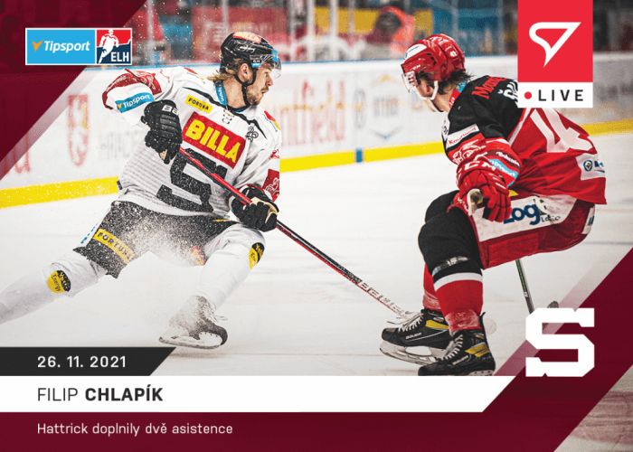 Sportzoo Hokejové karty Tipsport ELH 2021-22 - L-050 Filip Chlapík - obrázek 1