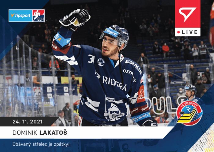 Sportzoo Hokejové karty Tipsport ELH 2021-22 - L-048 Dominik Lakatoš - obrázek 1