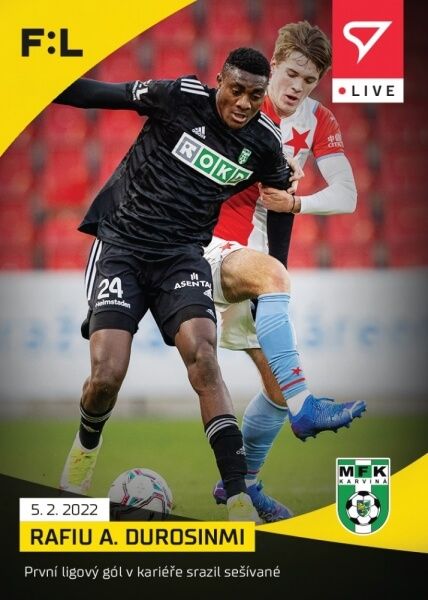 Sportzoo Fotbalové karty Fortuna Liga 2021-22 - L-089 Rafiu Adekunle Durosinmi - obrázek 1