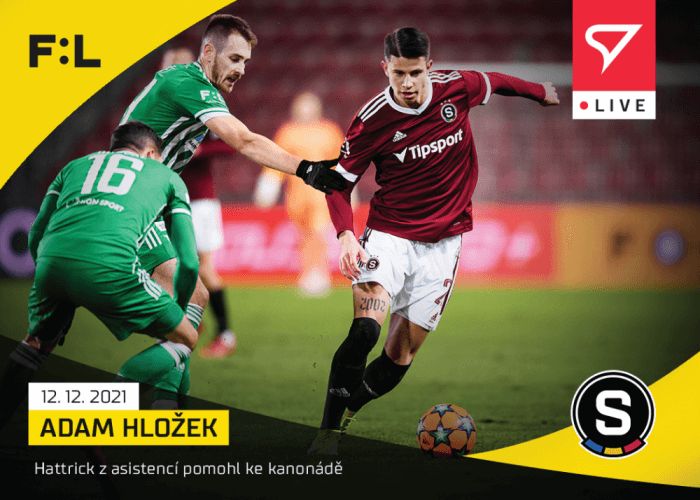 Sportzoo Fotbalové karty Fortuna Liga 2021-22 - L-082 Adam Hložek - obrázek 1