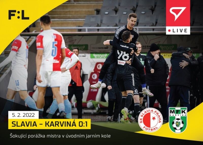 Sportzoo Fotbalové karty Fortuna Liga 2021-22 - L-088 Slavia - Karviná 0:1 - obrázek 1