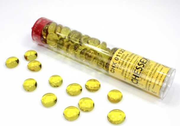 Chessex Chessex Gaming Glass Stones in Tube Yellow (žetony) – 40 ks - obrázek 1