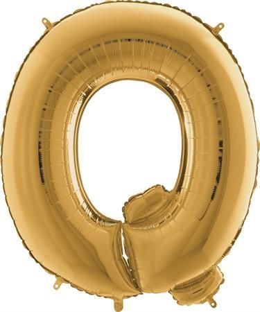 Grabo Nafukovací balónek písmeno Q zlaté 102 cm - - obrázek 1