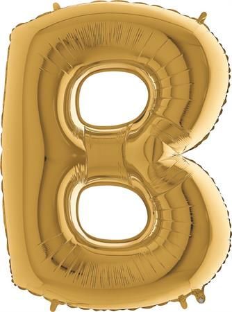 Grabo Nafukovací balónek písmeno B zlaté 102 cm - - obrázek 1