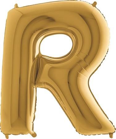 Grabo Nafukovací balónek písmeno R zlaté 102 cm - - obrázek 1