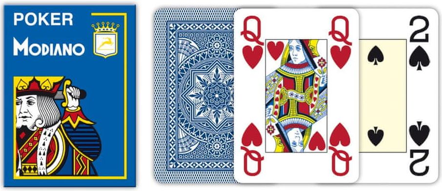 Modiano Texas Poker Size - 4 Jumbo Index - Profi plastové karty - modrá - obrázek 1
