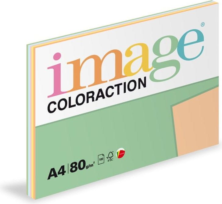 Image Papír kopírovací Coloraction A4 100 listů mix pastelové - obrázek 1