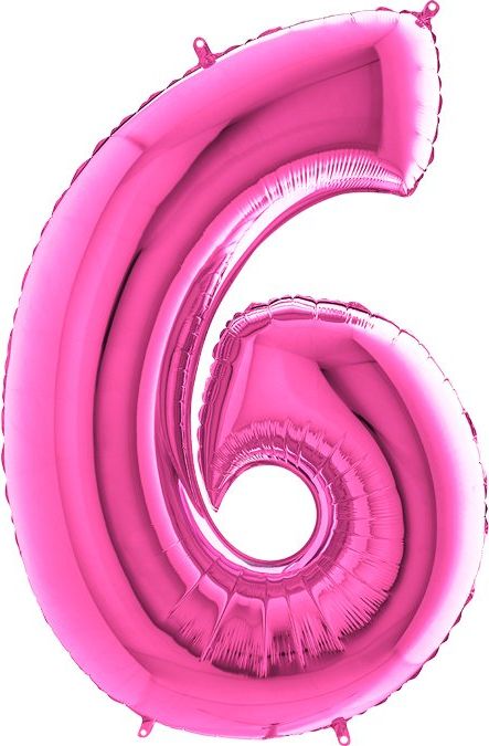 Grabo Nafukovací balónek číslo 6 růžový 102cm extra velký - - obrázek 1