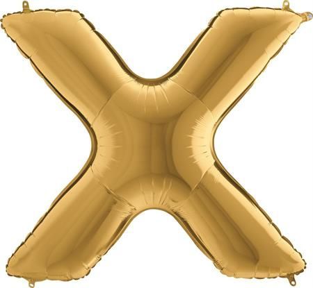 Grabo Nafukovací balónek písmeno X zlaté 102 cm - - obrázek 1