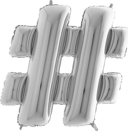 Grabo Nafukovací balónek symbol hestage stříbrné 102 cm - - obrázek 1