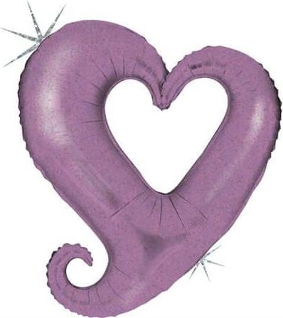Grabo Nafukovací balónek fialové srdce 94 cm - - obrázek 1