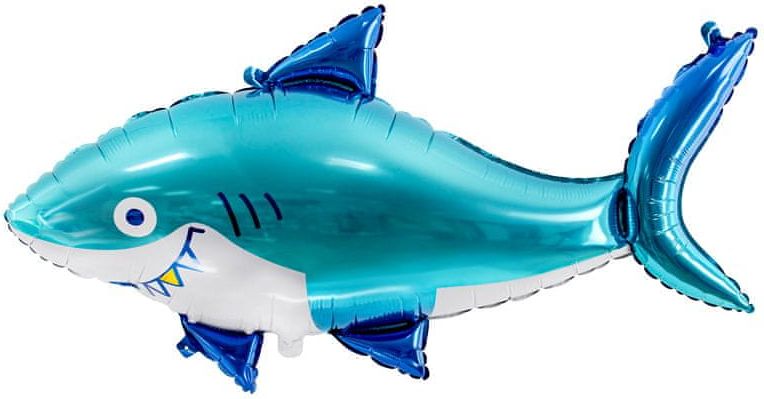PartyDeco Foliový balónek žralok 92 x 48 cm - - obrázek 1