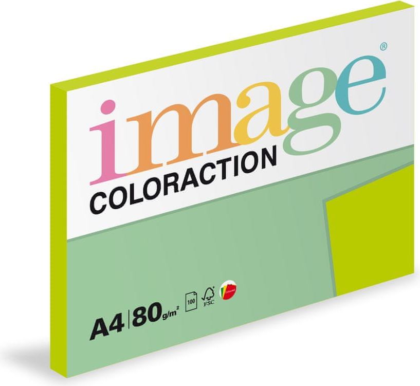 Image Papír kopírovací Coloraction A4 80 g zelená střední 100 listů - obrázek 1