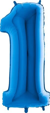Grabo Nafukovací balónek číslo 1 modrý 102cm extra velký - - obrázek 1